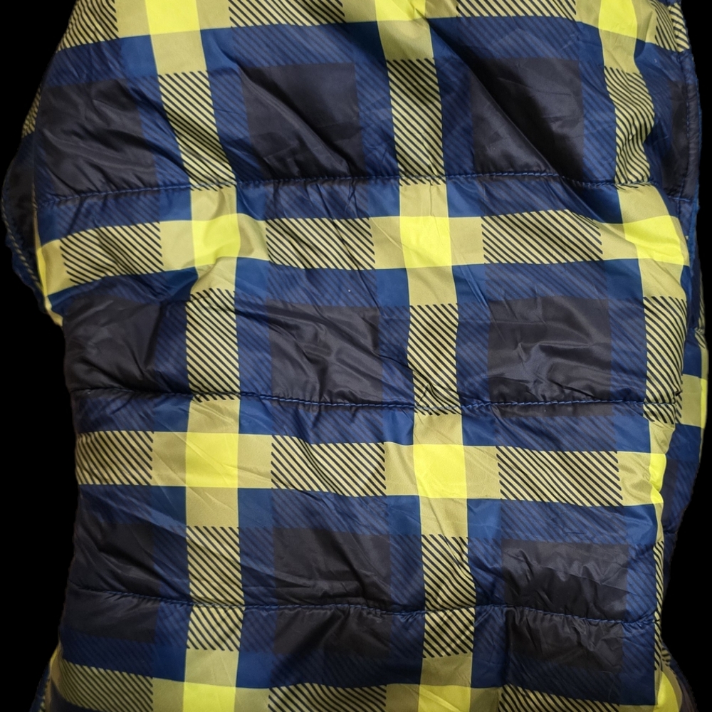 Blue and Yellow Plaid Men's Jacket